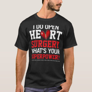 Camiseta Cirujano cirujano de corazón abierto Oído Cardiaco