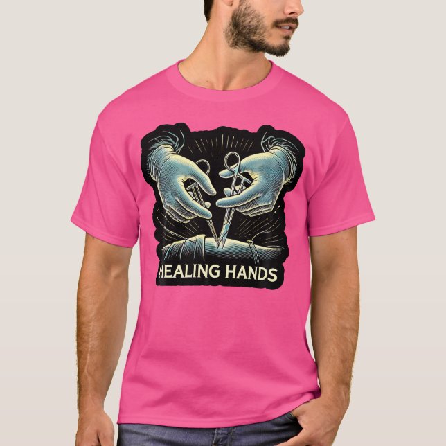 Camiseta Cirujano cirujano de mano curadora Médico de cirug (Anverso)