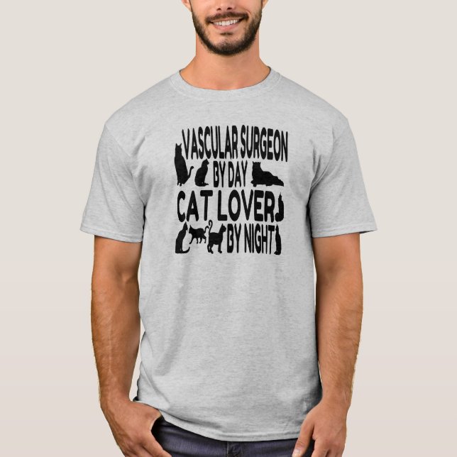Camiseta Cirujano vascular amante del gato (Anverso)