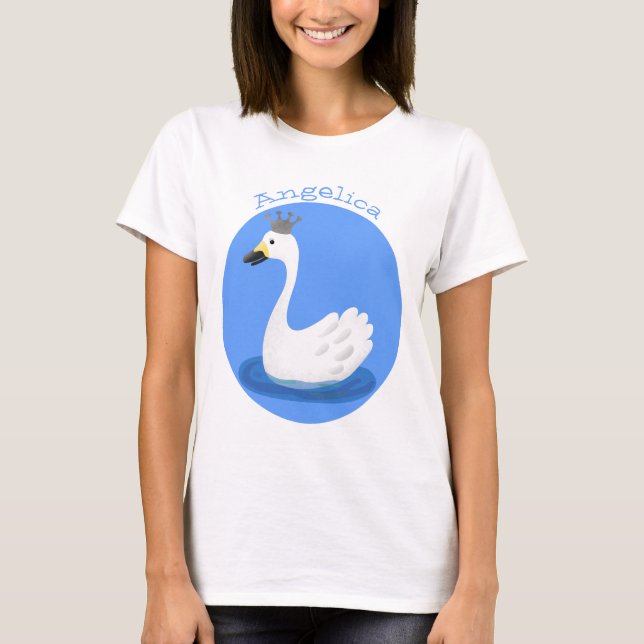 Camiseta Cisne blanco con personalizado de la corona (Anverso)