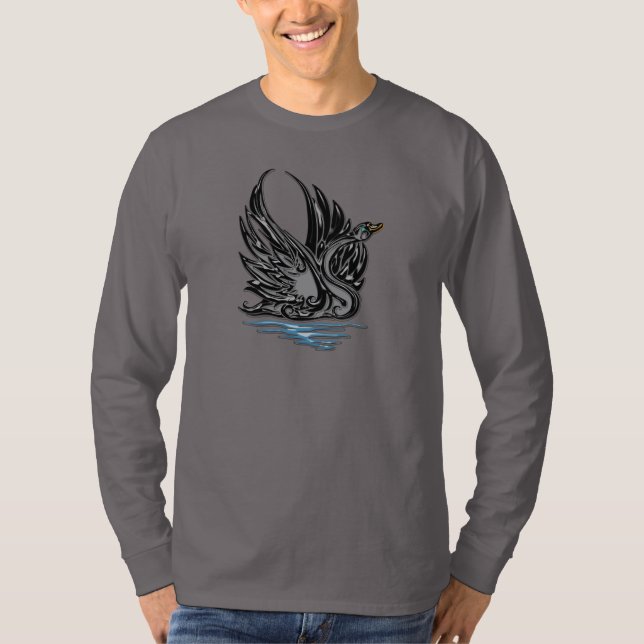Camiseta Cisne negro del satén (Anverso)