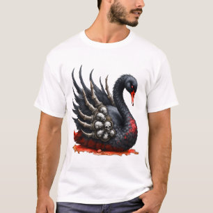 Camiseta Cisne oscuro de huesos: elegancia gótica