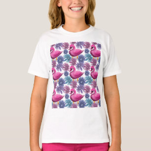 Camiseta Cisne Rosa Caprichoso: Patrón de Sueño Floral Past