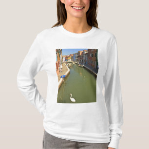 Camiseta Cisnes en canal, Isla de Burano, Venecia, Italia