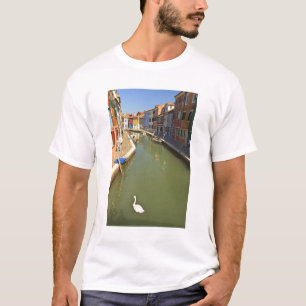 Camiseta Cisnes en canal, Isla de Burano, Venecia, Italia