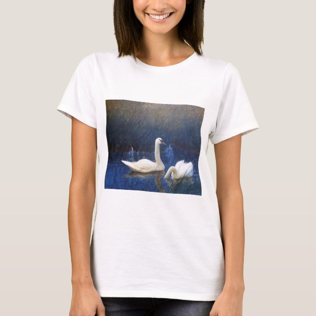 Camiseta Cisnes en juncos, Bruno Liljefors (Anverso)