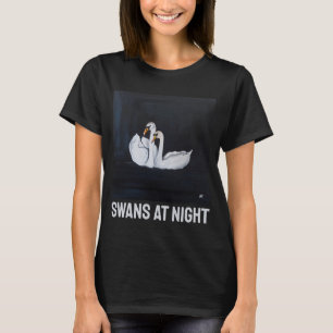 Camiseta Cisnes por la Noche Pintura de Alfred Fox