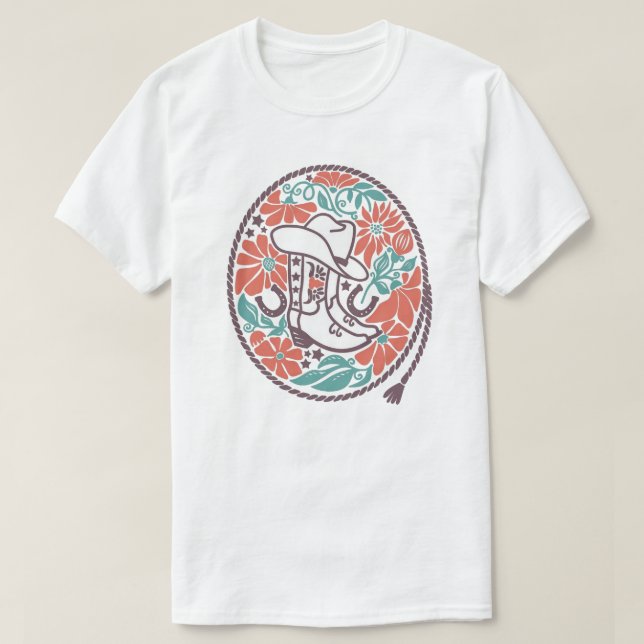 Camiseta CISV Austin Cowboy Gorra, Boots y Bull Skull Men's (Diseño del anverso)