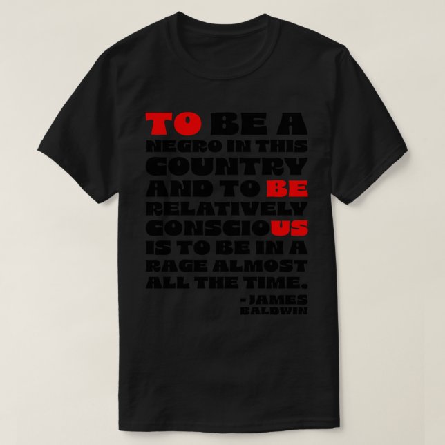 Camiseta Cita 1 de James Baldwin (Diseño del anverso)