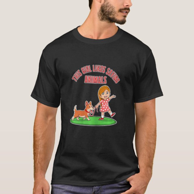 Camiseta Cita a Chicas como salvar animales perros gatos Ad (Anverso)