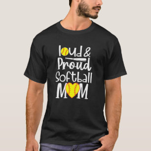 Camiseta Cita a Loud Orgullosa Bleached Softball Mom