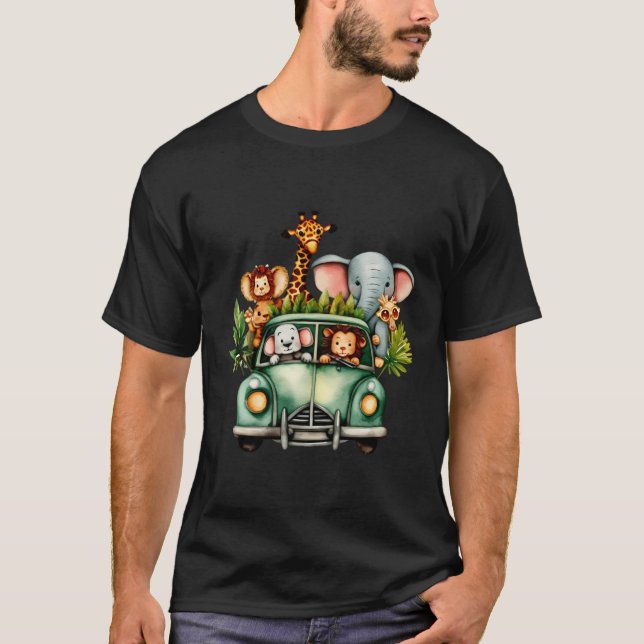 Camiseta Cita acuarela Safari Animales (Anverso)