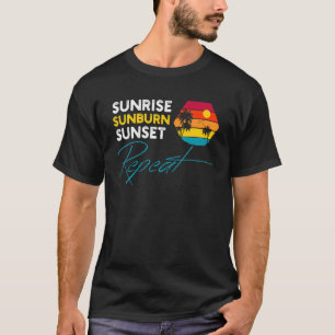 Camiseta Cita alterada Sunrise Retro Sunset Repetir Sumario