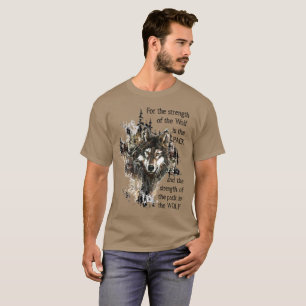 Camiseta Cita animal del paquete de la familia del lobo de