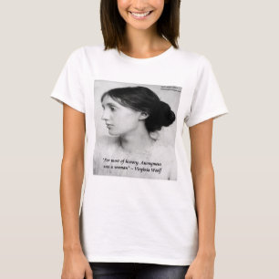 Camiseta Cita Anónima de Virginia Woolf Era Una Mujer