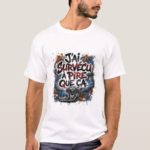 Camiseta Cita audaz de motociclista francés – graffiti