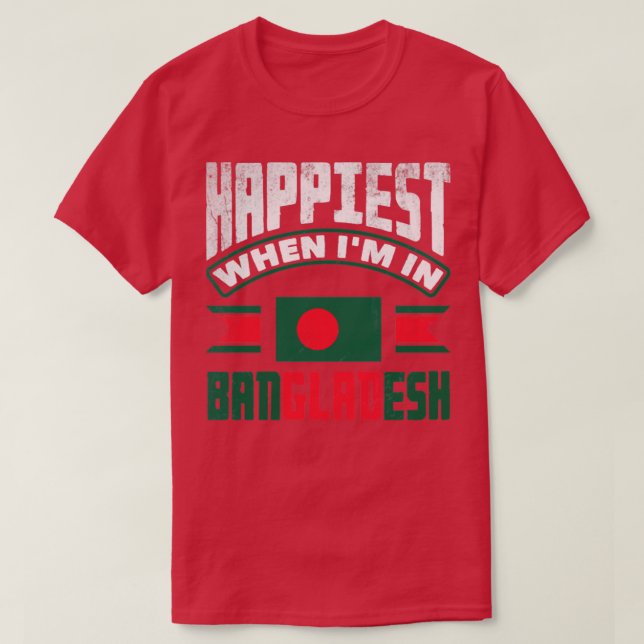 Camiseta Cita bangladesí bangladesí con bandera (Diseño del anverso)