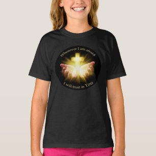 Camiseta Cita bíblica con manos cruzadas