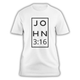 Camiseta Cita Bíblica Famosa Hombres Juan 3:16