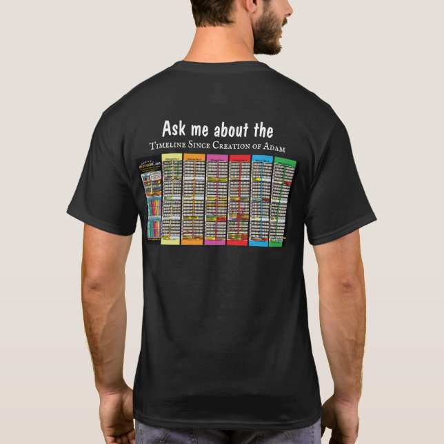 Camiseta Cita bíblica y cronología desde Adán (Reverso)