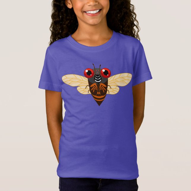 Camiseta Cita-Camiseta Personalizado Cute Cicada (Chicas) (Anverso)