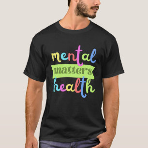 Camiseta Cita Colorida Vintage Sobre Salud Mental Para S