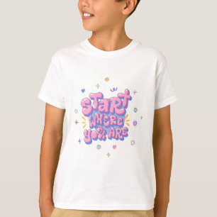 Camiseta Cita con letra burbuja colorida