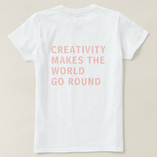 Camiseta Cita creativa tipografía rosada Volver a imprimir
