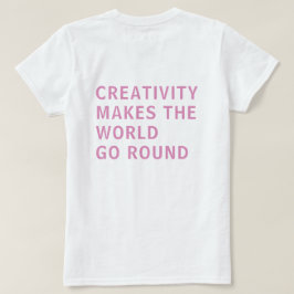 Camiseta Cita creativa tipografía rosada Volver a imprimir