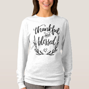 Camiseta Cita cristiana agradecida y bendecida