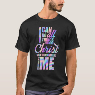 Camiseta Cita cristiana Biblia versus fortalecimiento relig