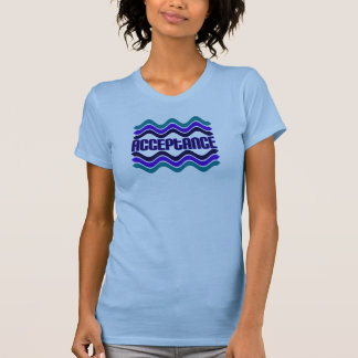 Camiseta Cita de aceptación en gráfico azul verde púrpura