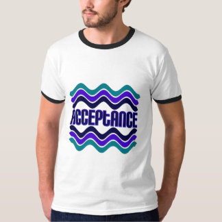 Camiseta Cita de aceptación en gráfico azul verde púrpura