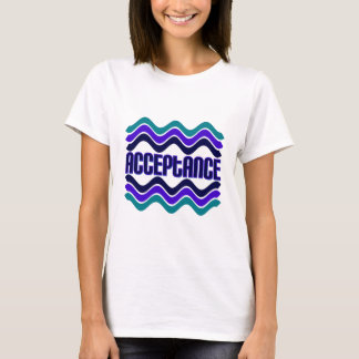Camiseta Cita de aceptación en gráfico azul verde púrpura
