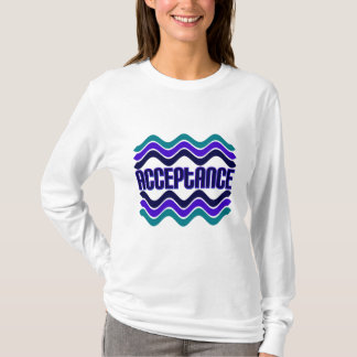 Camiseta Cita de aceptación en gráfico azul verde púrpura