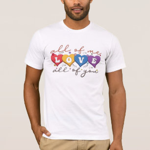 Camiseta Cita de amor de corazón colorido