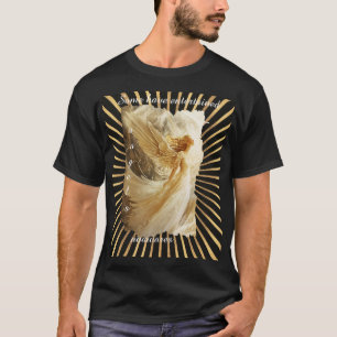 Camiseta Cita de ángeles inspiradores, oro, blanco, negro