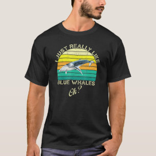 Camiseta Cita de animales de ballenas azules con diseño de