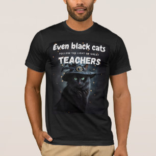 Camiseta Cita de aprecio de profesor de Black Cat Halloween