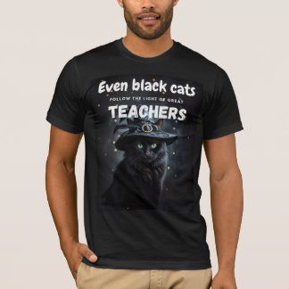 Camiseta Cita de aprecio de profesor de Black Cat Halloween