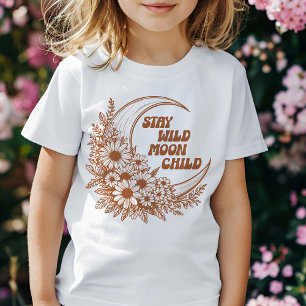 Camiseta Cita de arte Retro Boho Wild Flower Moon Floral Li