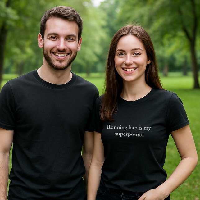 Camiseta cita de atuendo estético Correr tarde es superpote (Subido por el creador)