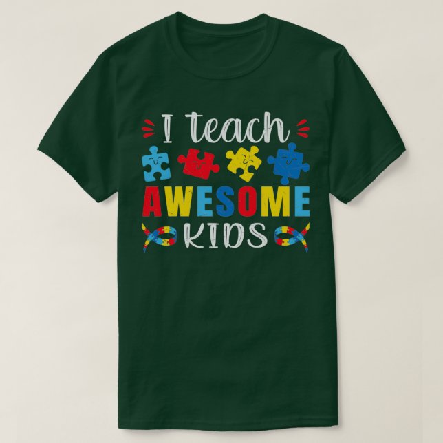 Camiseta Cita de autismo enseño a increíbles niños autismo  (Diseño del anverso)