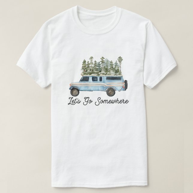 Camiseta Cita de aventuras al aire libre de camping vamos a (Diseño del anverso)