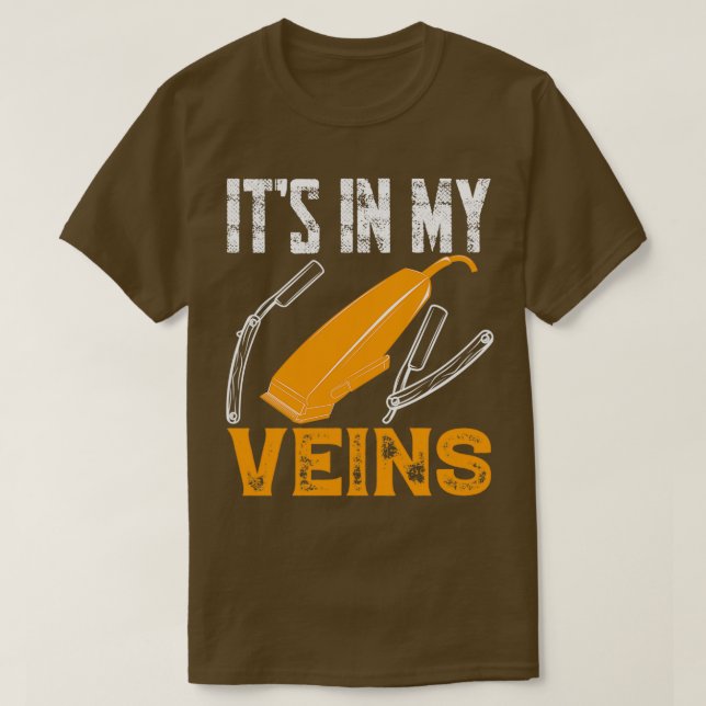 Camiseta Cita De Barber Graciosa Es En Mis Venas Barber (Diseño del anverso)