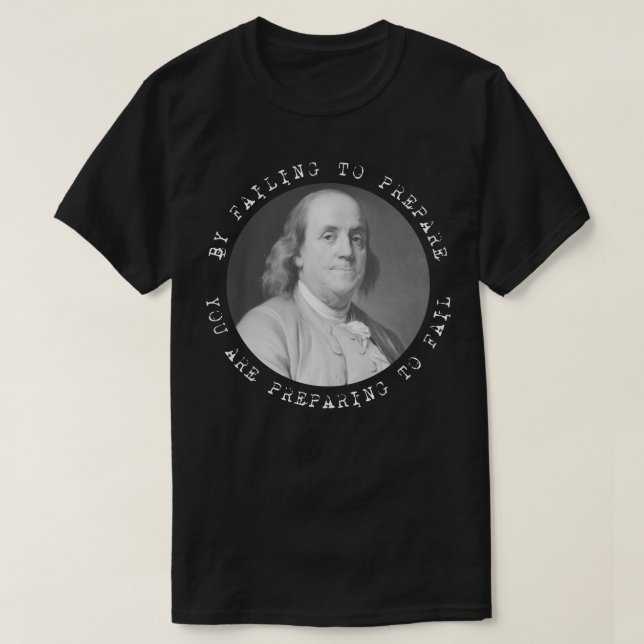 Camiseta Cita de Ben Franklin Benjamin Franklin (Diseño del anverso)