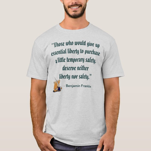 Camiseta Cita de Benjamin Franklin (Anverso)