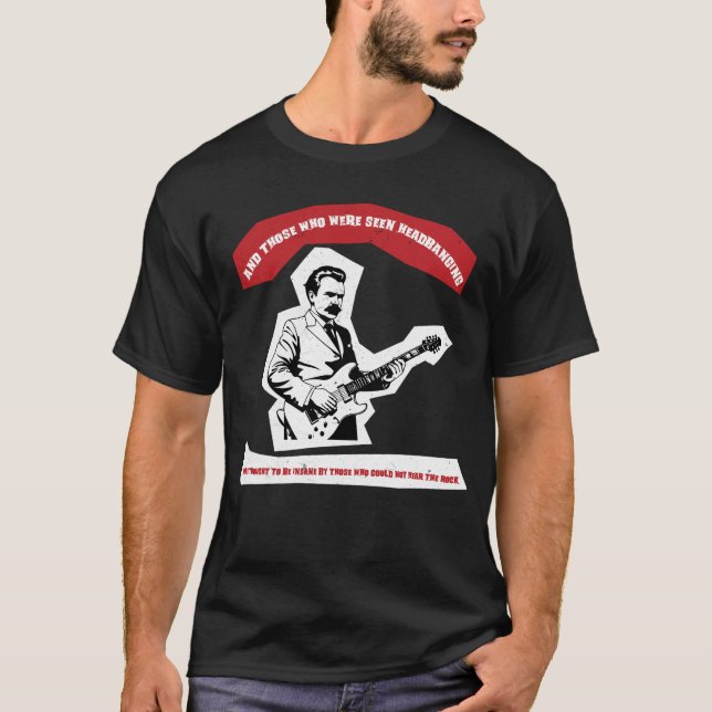 Camiseta Cita de cabeceo de Nietzsche Guitar (Anverso)