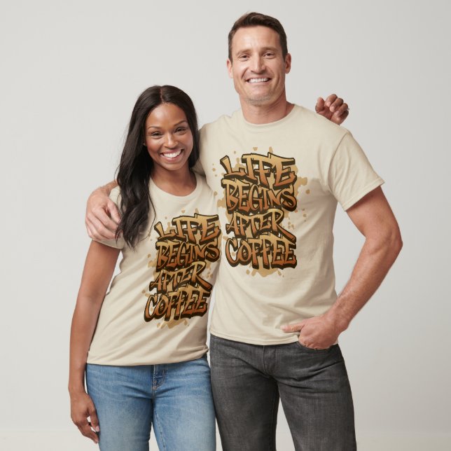 Camiseta Cita de café con grafiti (Unisexo)