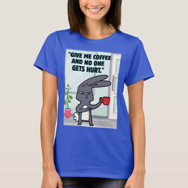 Camiseta cita de café conejo (Anverso)